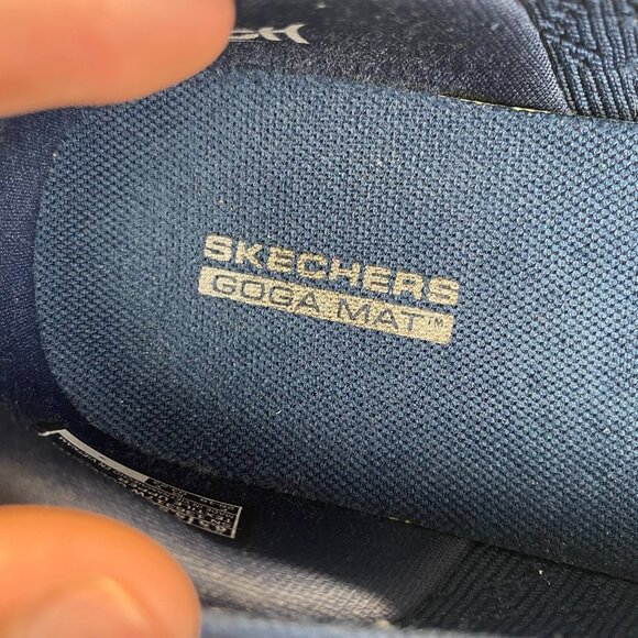 Skechers‎ GOGA MAT  Lite Vegan Washable Knit Skimmers Glimmer Navy Sneaker 8.5 - Picture 8 of 16